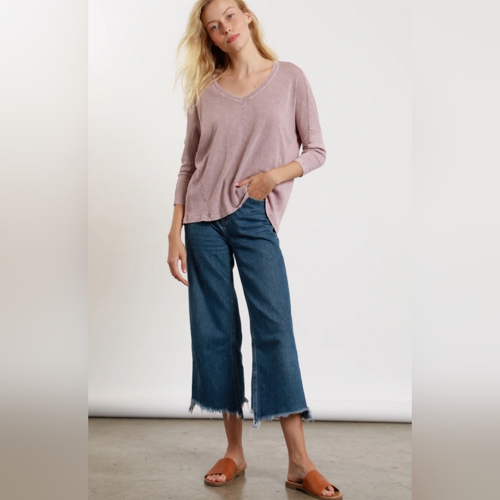 Hello Nite  Leni V Neck Dolman Color Burlwood Size Large